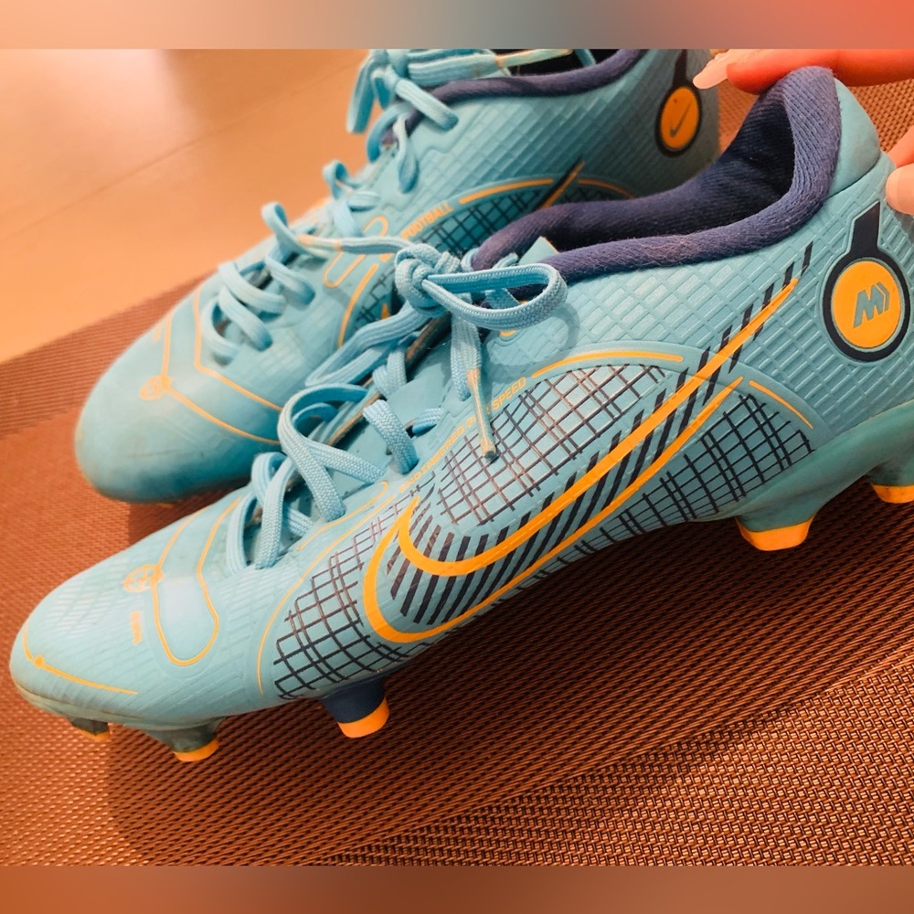 Nike Turquoise and Yellow Soccer Cleats